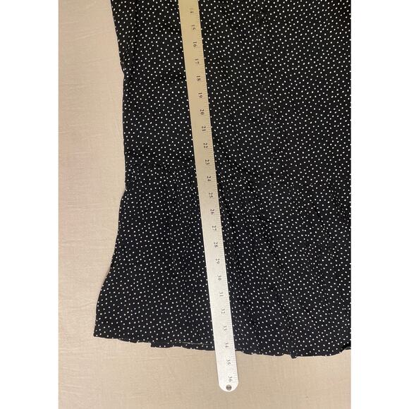 LOVESTITCH Black Polka Dot Mini Dress Short Sleeve V‎ Neck Casual - Picture 6 of 7